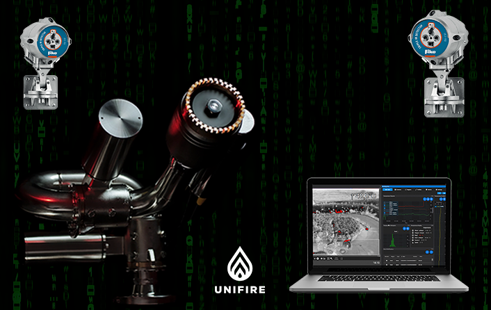 Unifire FlameRanger robotic nozzle (fire monitor / water cannon) system